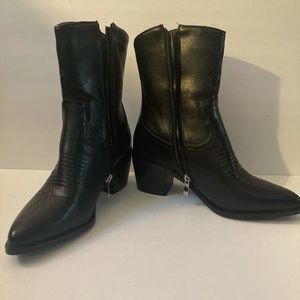 Princess Polly Dominique Black Cowboy Boots Size 7